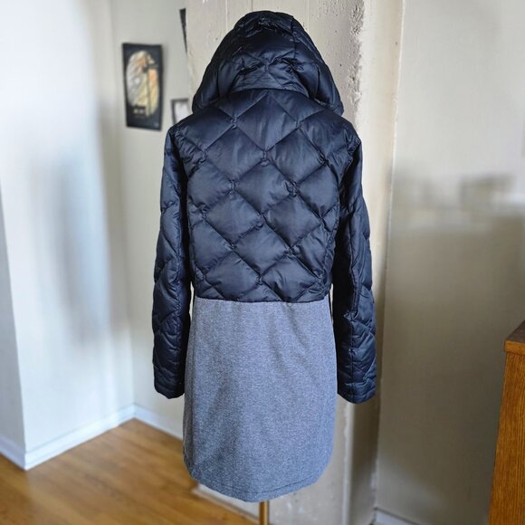 Eddie Bauer Two-Tone Hybrid Down Hooded Puffer Coat - Picture 8 of 13